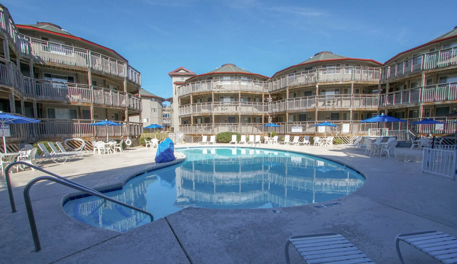 A stoic view of the accommodations at VRI's Outer Banks Beach Club in North Carolina.